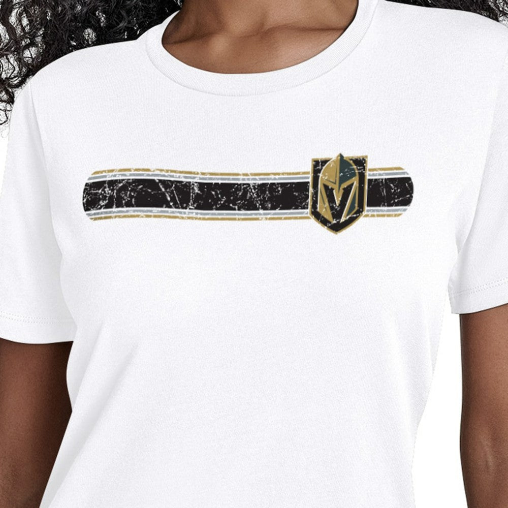 Vegas Golden Knights Starter Women's Team Stripe T-Shirt - White - NHL 203480861