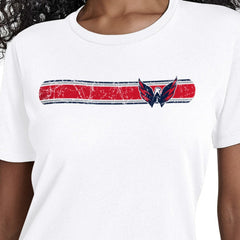 Washington Capitals Starter Women's Team Stripe T-Shirt - White - NHL 203480862