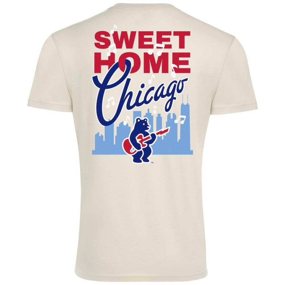 Chicago Cubs Sportiqe Unisex Sweet Home Chicago Comfy Tri-Blend Jersey T-Shirt - Cream - MLB Lifestyle