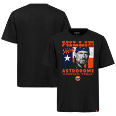 Houston Astros x Willie Nelson Sportiqe Unisex Astrodome Tri-Blend T-Shirt - Black - MLB Discount