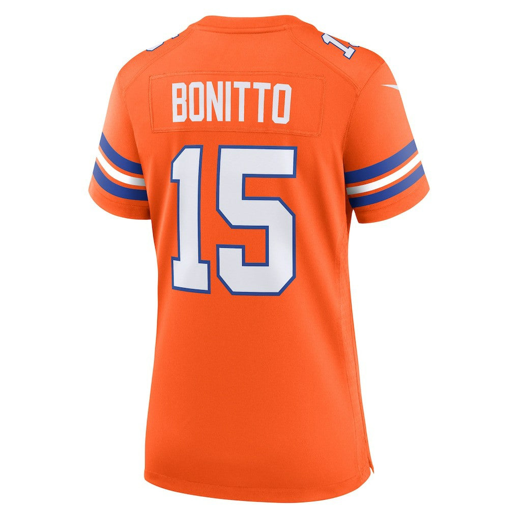 Nike Nik Bonitto Denver Broncos Women's Alternate 2 Mile High Collection 1977 Throwback Game Jersey Orange