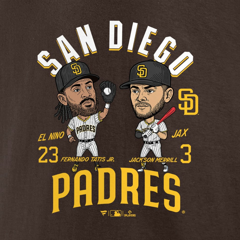 Fernando Tatis Jr. & Jackson Merrill San Diego Padres Player Duo T-Shirt - Brown - MLB Online