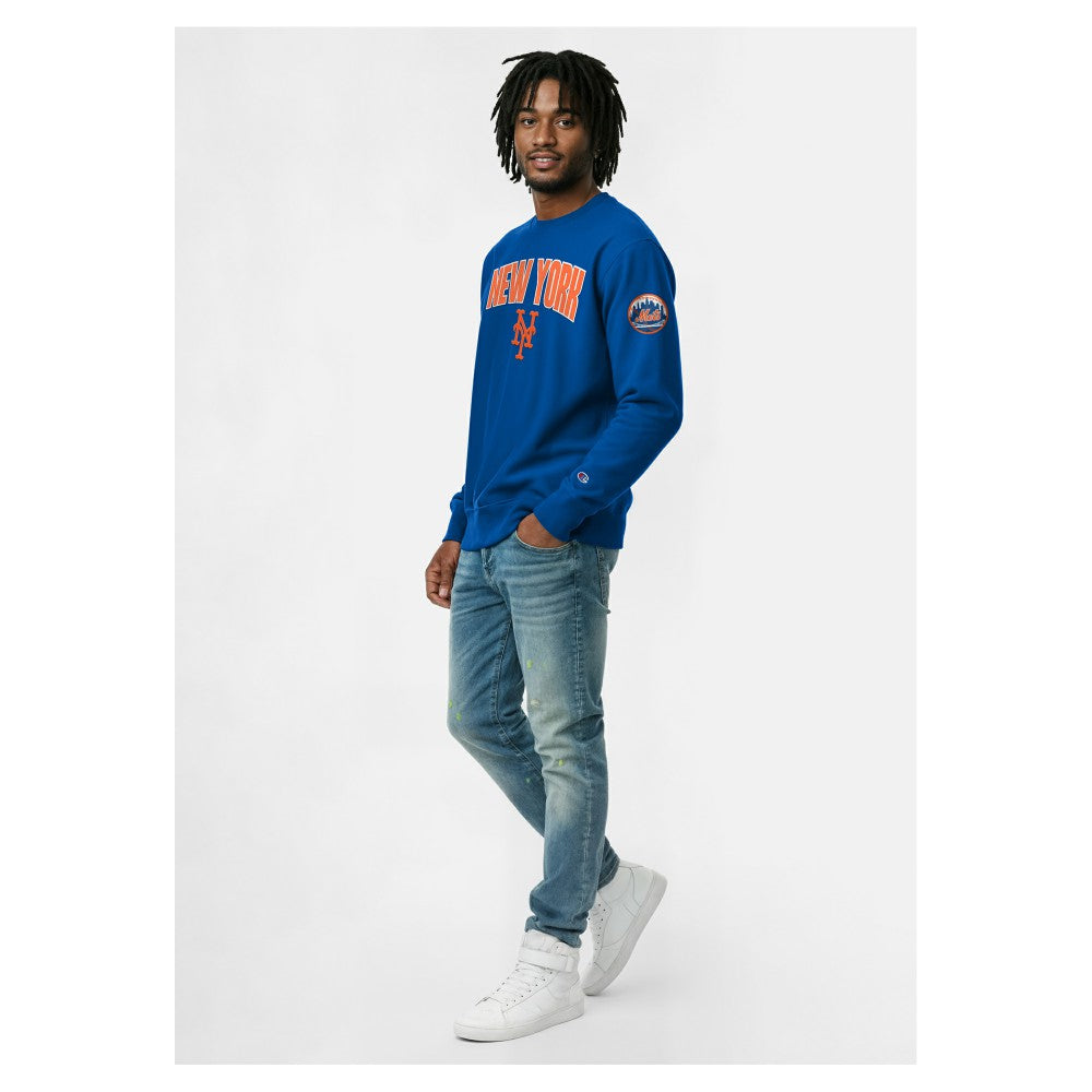 New York Mets Champion Reverse Weave Chenille Sweatshirt - Royal - MLB Sale