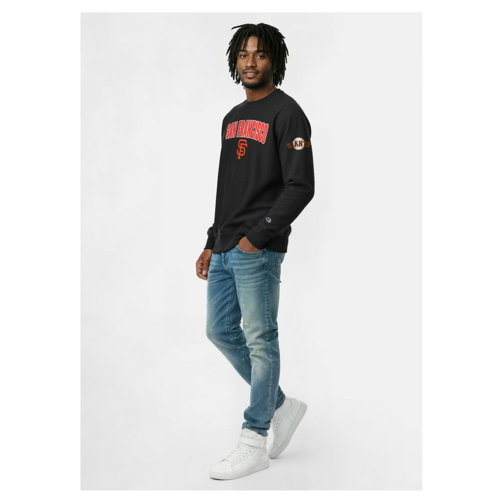 San Francisco Giants Champion Reverse Weave Chenille Sweatshirt - Black - MLB Discount