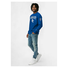 Kansas City Royals Champion Reverse Weave Chenille Sweatshirt - Royal - MLB Discount