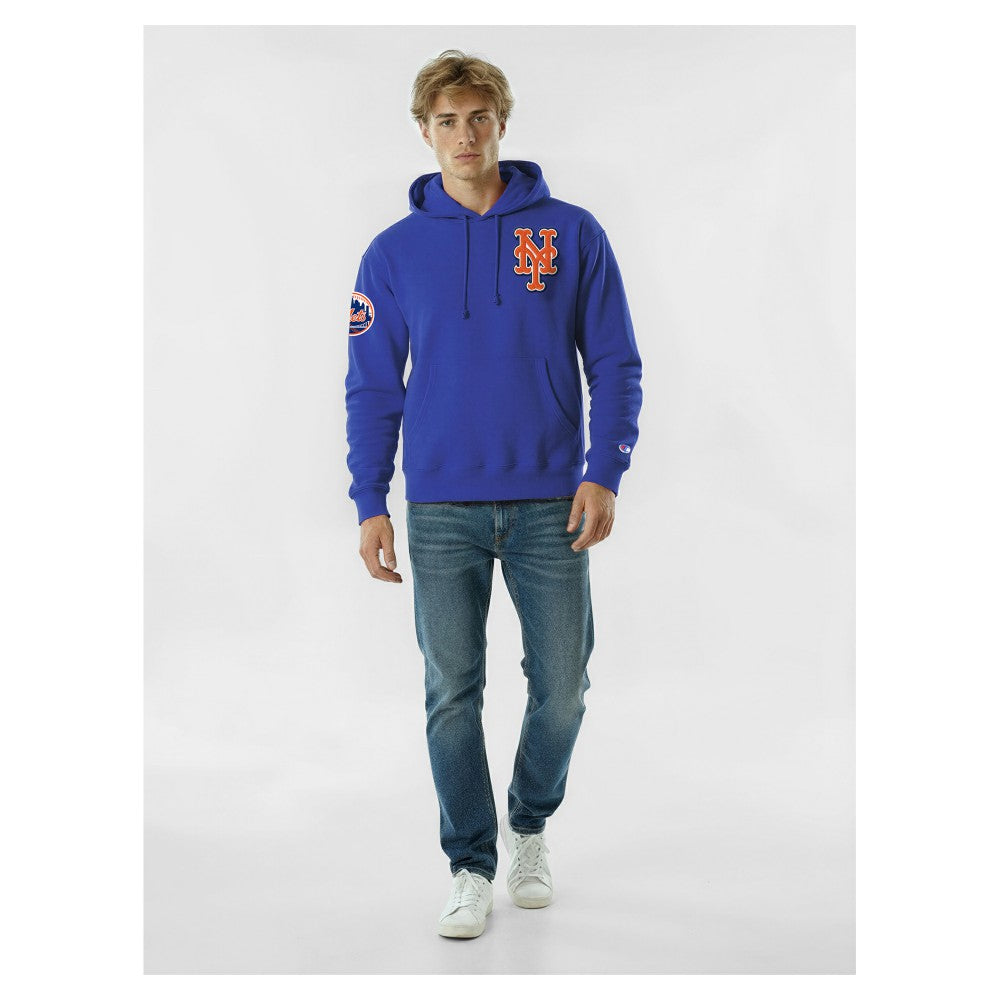 New York Mets Champion Reverse Weave Chenille Hoodie - Royal - MLB Discount