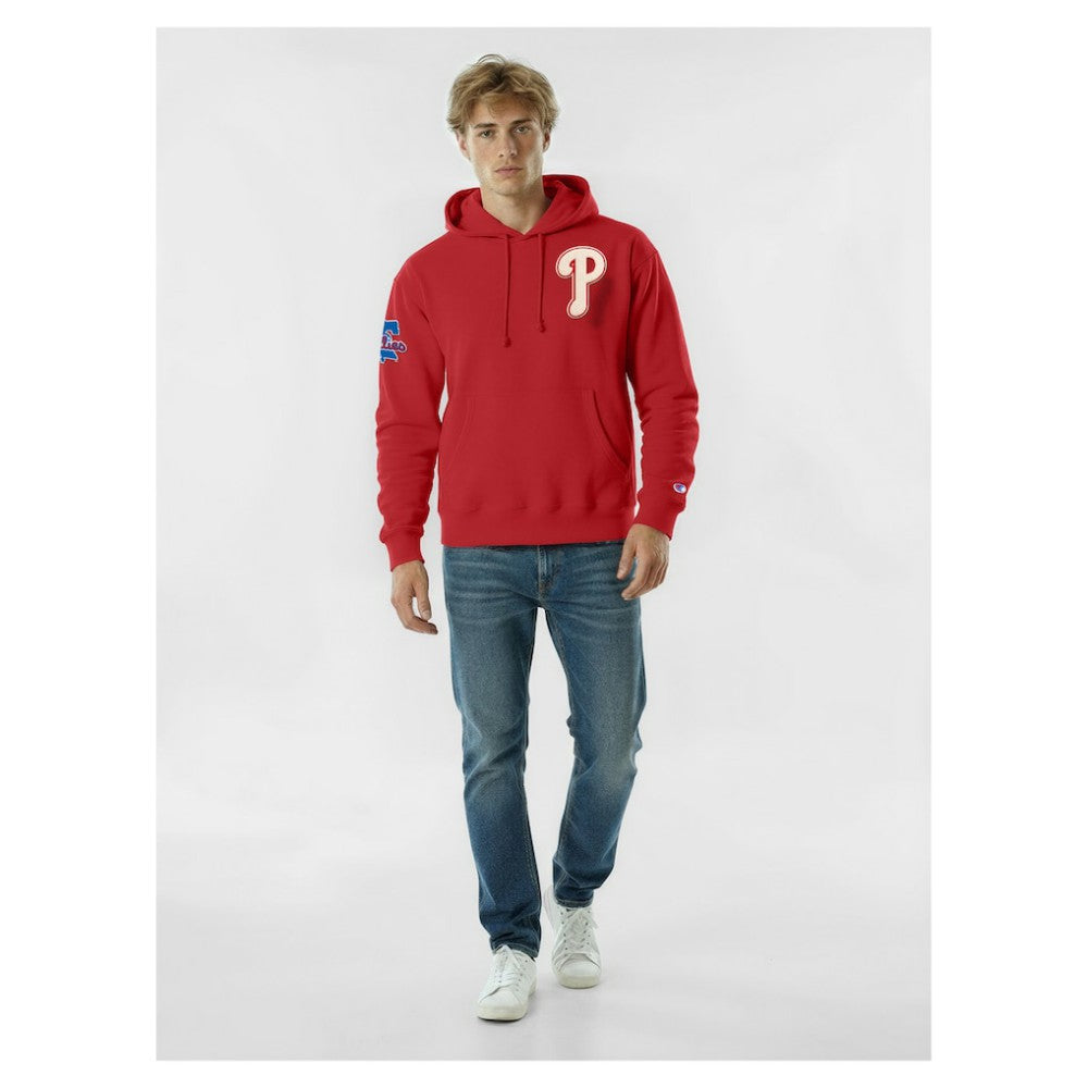 Philadelphia Phillies Champion Reverse Weave Chenille Hoodie - Red - MLB Lifestyle
