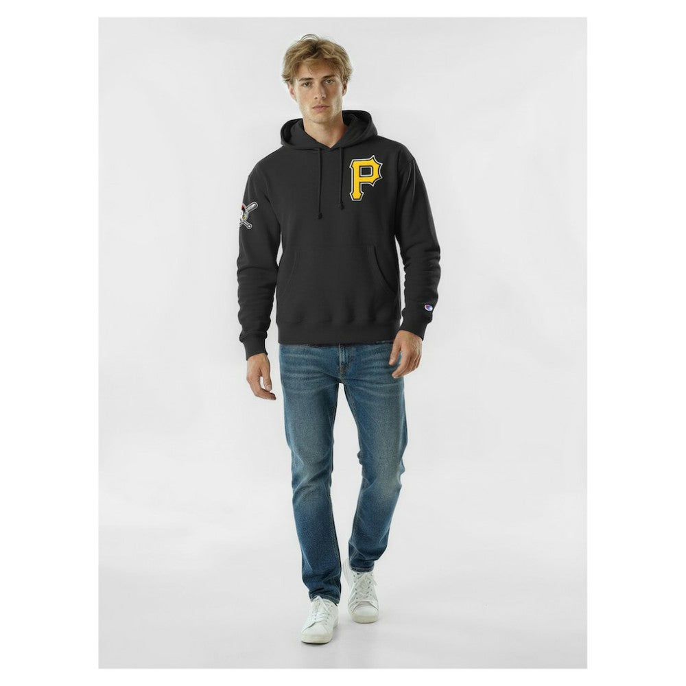 Pittsburgh Pirates Champion Reverse Weave Chenille Hoodie - Black - MLB on Sale