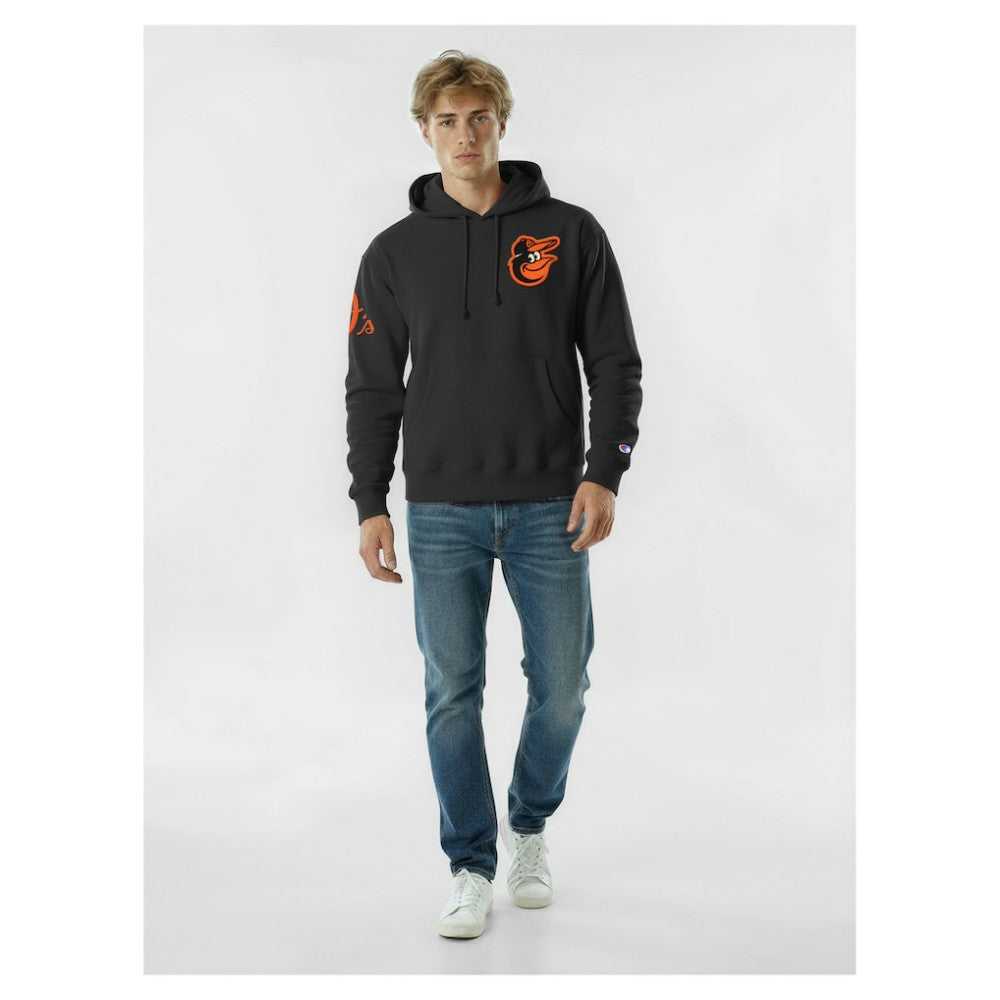 Baltimore Orioles Champion Reverse Weave Chenille Hoodie - Black - MLB on Sale