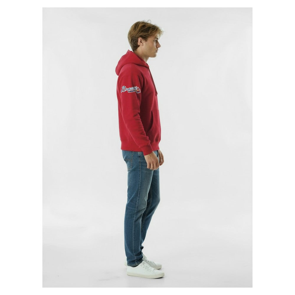 Atlanta Braves Champion Reverse Weave Chenille Hoodie - Red - MLB Lifestyle