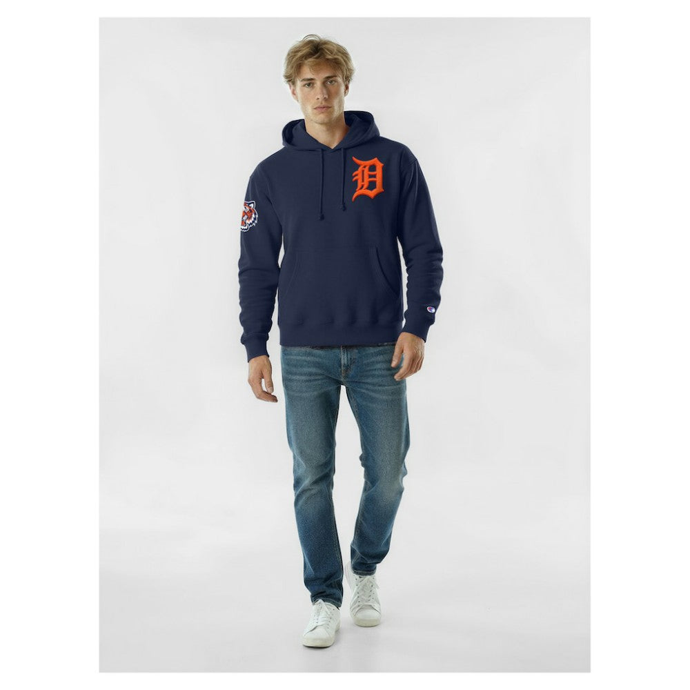 Detroit Tigers Champion Reverse Weave Chenille Hoodie - Navy - MLB Online