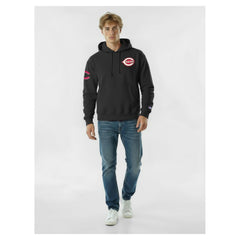 Cincinnati Reds Champion Reverse Weave Chenille Hoodie - Black - MLB on Sale