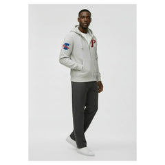 Philadelphia Phillies Champion Reverse Weave Chenille Full-Zip Hoodie - Gray - MLB Lifestyle