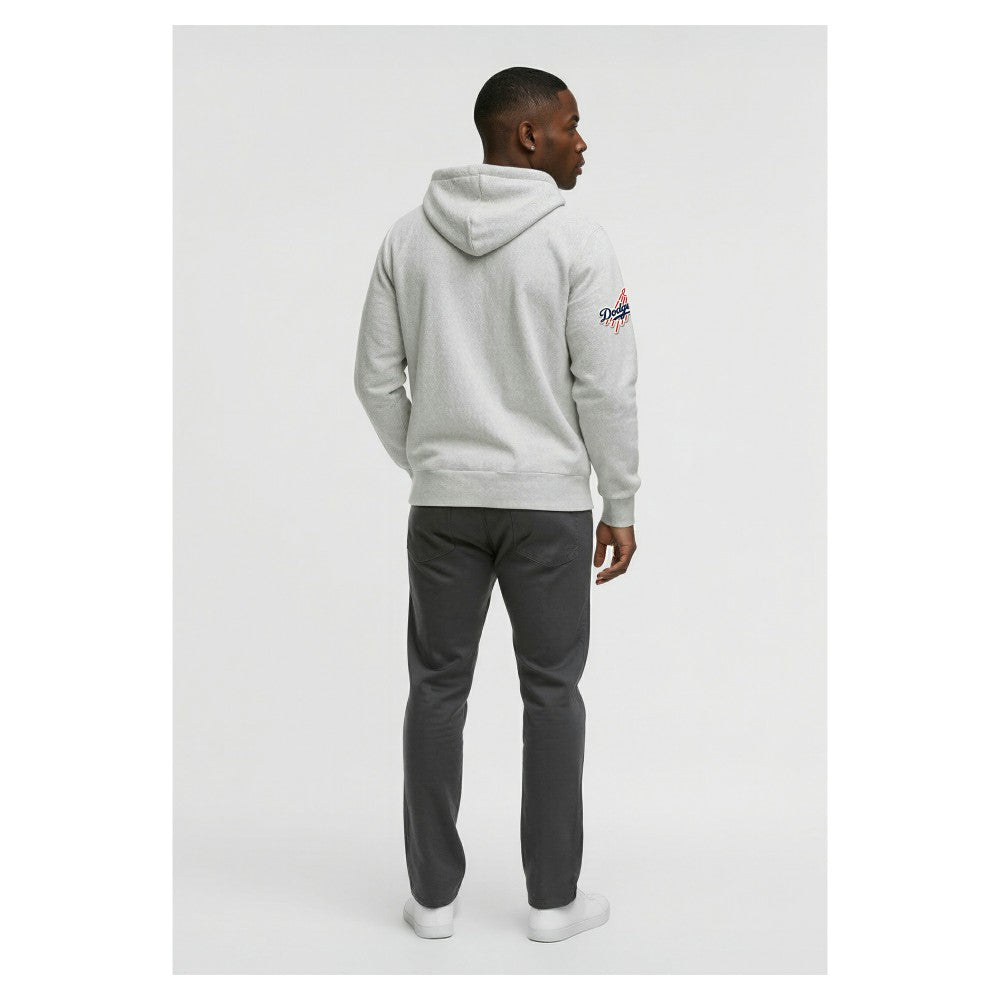 Los Angeles Dodgers Champion Reverse Weave Chenille Full-Zip Hoodie - Gray - MLB Online