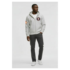 Houston Astros Champion Reverse Weave Chenille Full-Zip Hoodie - Gray - MLB Lifestyle