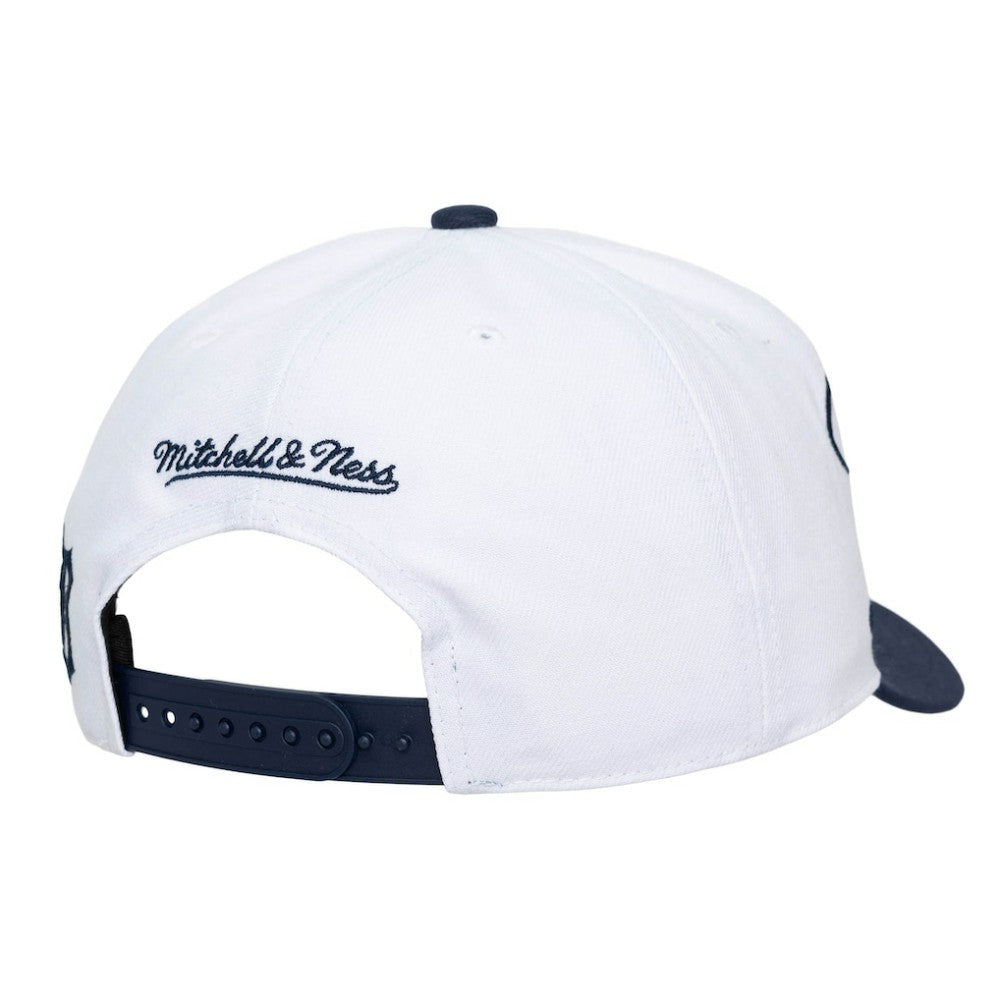 Detroit Tigers Mitchell & Ness Unisex XL Script Pro Crown Snapback Hat - White/Navy - Mitchell & Ness Sale