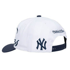 New York Yankees Mitchell & Ness Unisex XL Script Pro Crown Adjustable Hat - White/Navy - Mitchell & Ness Discount