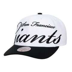 San Francisco Giants Mitchell & Ness Unisex XL Script Pro Crown Adjustable Hat - White/Black - Mitchell & Ness Discount
