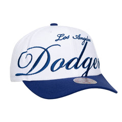 Los Angeles Dodgers Mitchell & Ness Unisex XL Script Pro Crown Snapback Hat - White/Royal - Mitchell & Ness Lifestyle