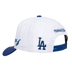 Los Angeles Dodgers Mitchell & Ness Unisex XL Script Pro Crown Snapback Hat - White/Royal - Mitchell & Ness Lifestyle