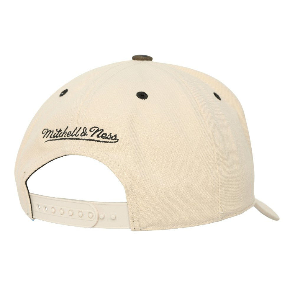 New York Mets Mitchell & Ness Unisex Camo Logo Pro Crown Snapback Hat - Cream - Mitchell & Ness Lifestyle
