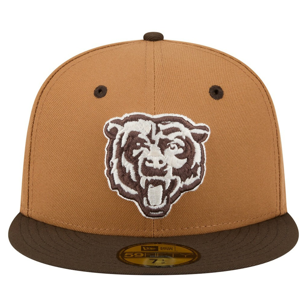 Chicago Bears New Era Two-Tone Walnut 59FIFTY Fitted Hat Light Brown/Dark Brown