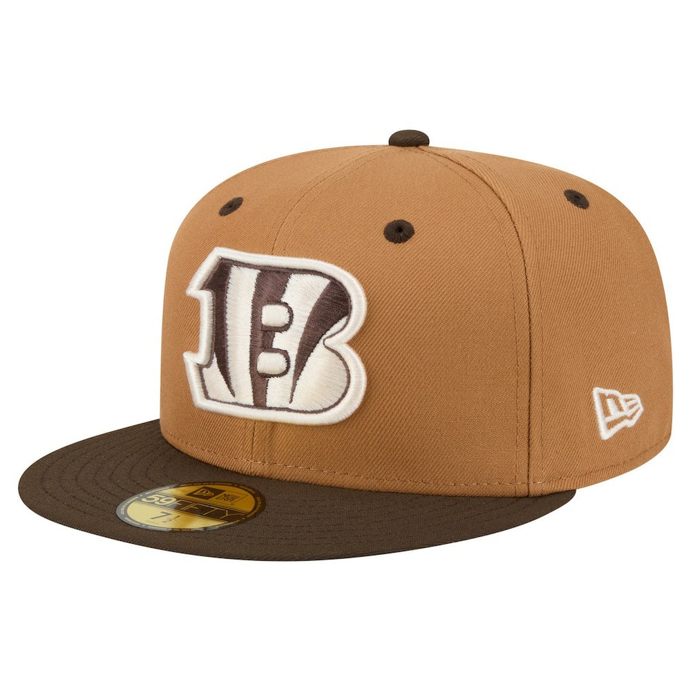 Cincinnati Bengals New Era Two-Tone Walnut 59FIFTY Fitted Hat Light Brown/Dark Brown