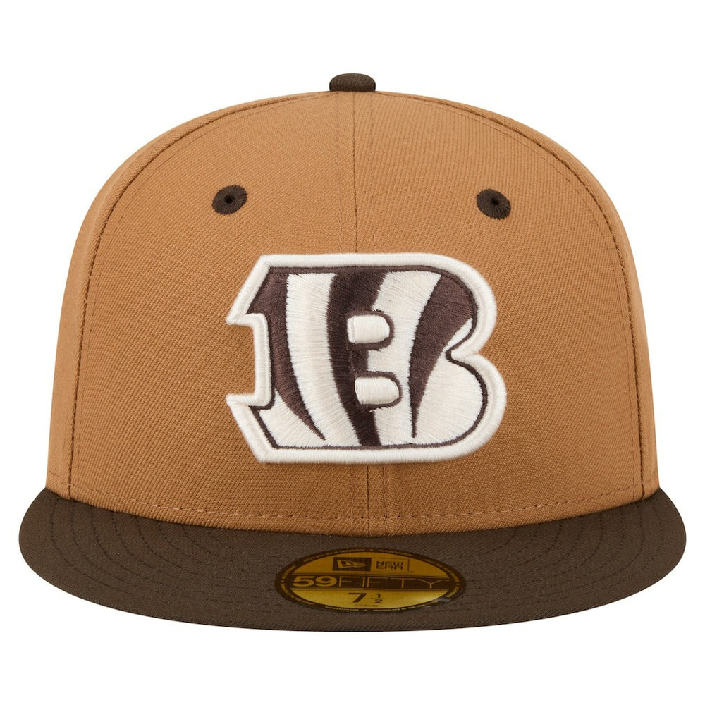 Cincinnati Bengals New Era Two-Tone Walnut 59FIFTY Fitted Hat Light Brown/Dark Brown