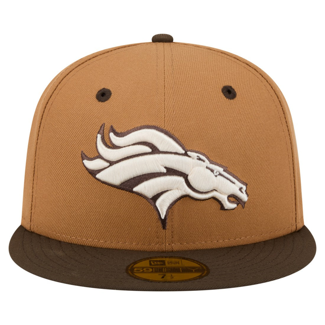 Denver Broncos New Era Two-Tone Walnut 59FIFTY Fitted Hat Light Brown/Dark Brown