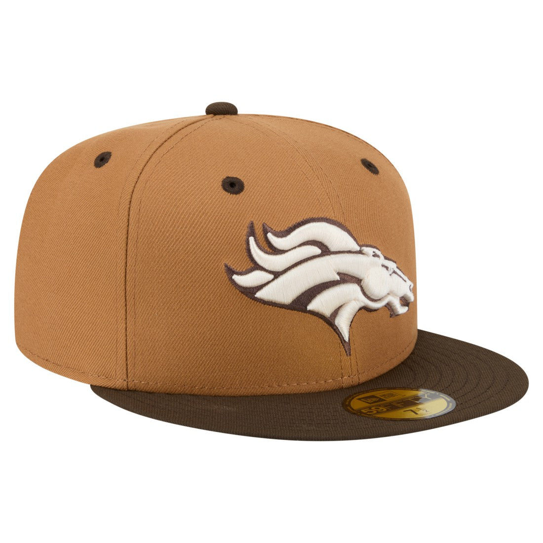 Denver Broncos New Era Two-Tone Walnut 59FIFTY Fitted Hat Light Brown/Dark Brown
