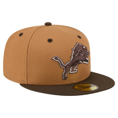 Detroit Lions New Era Two-Tone Walnut 59FIFTY Fitted Hat Light Brown/Dark Brown