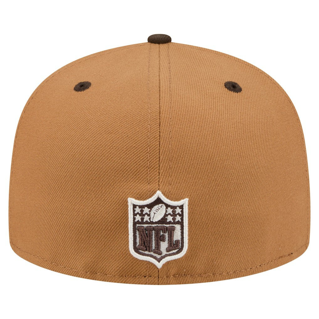 Detroit Lions New Era Two-Tone Walnut 59FIFTY Fitted Hat Light Brown/Dark Brown