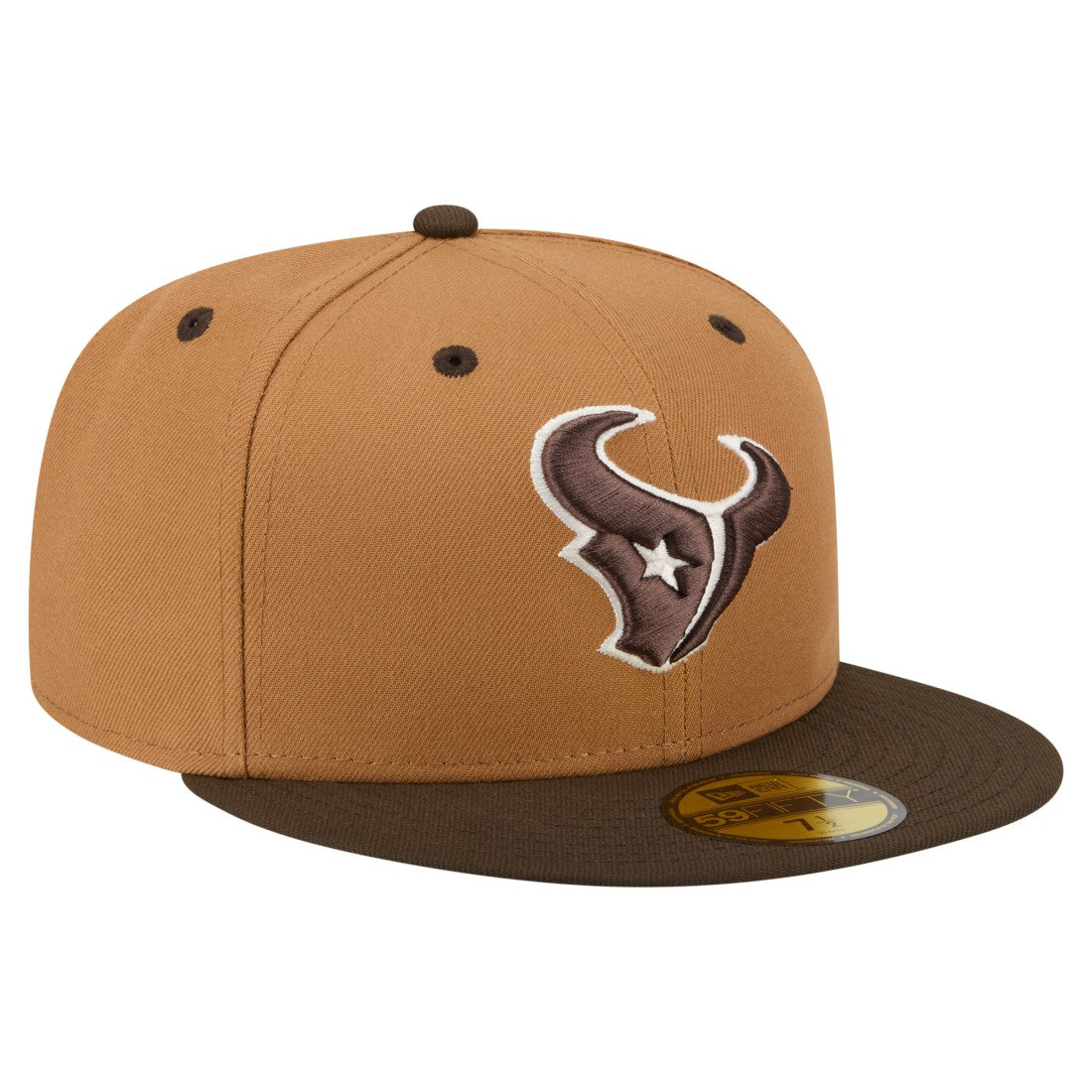 Houston Texans New Era Two-Tone Walnut 59FIFTY Fitted Hat Light Brown/Dark Brown