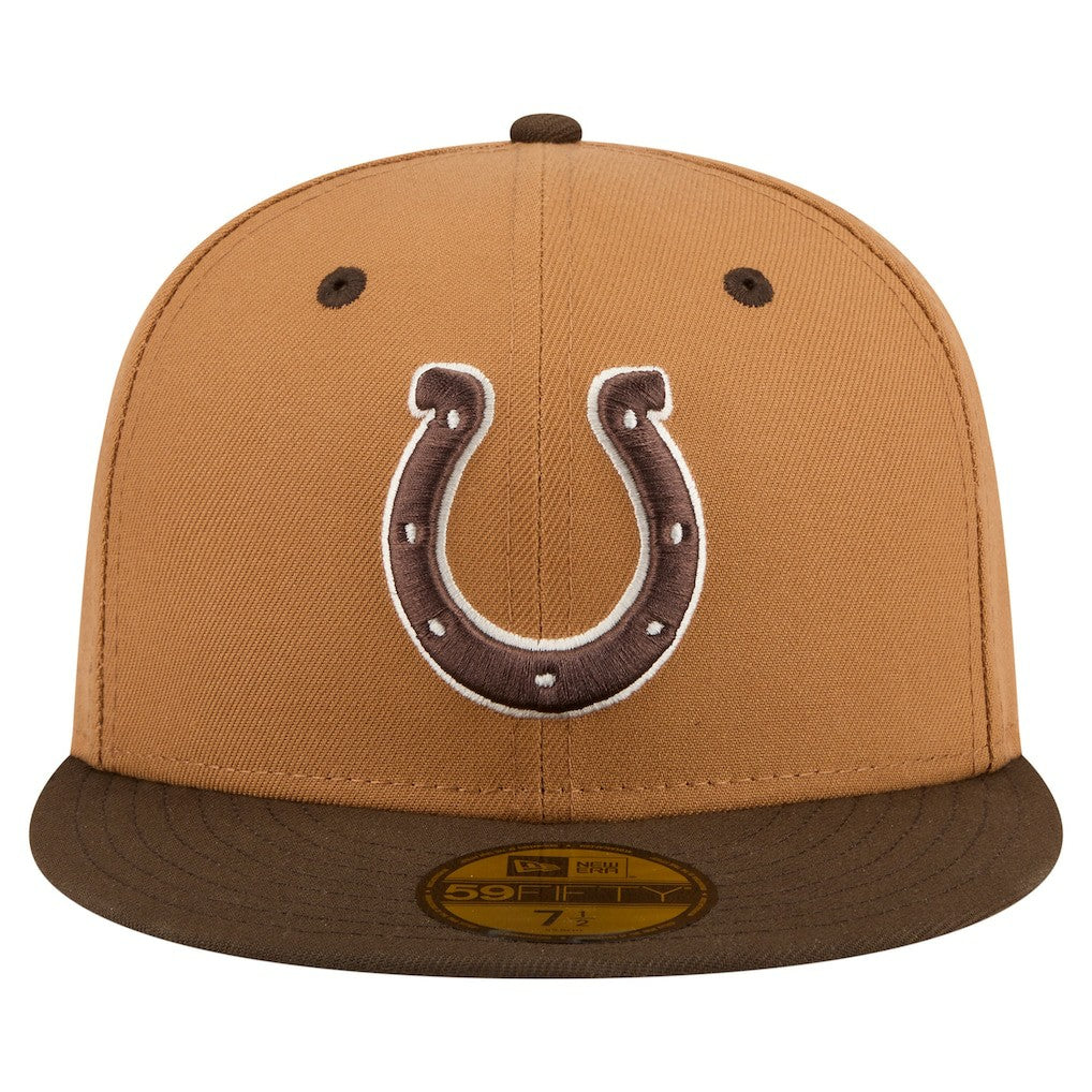 Indianapolis Colts New Era Two-Tone Walnut 59FIFTY Fitted Hat Light Brown/Dark Brown