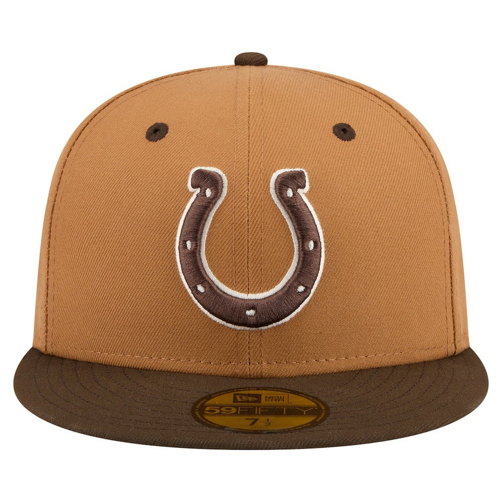 Indianapolis Colts New Era Two-Tone Walnut 59FIFTY Fitted Hat Light Brown/Dark Brown