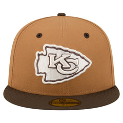 Kansas City Chiefs New Era Two-Tone Walnut 59FIFTY Fitted Hat Light Brown/Dark Brown
