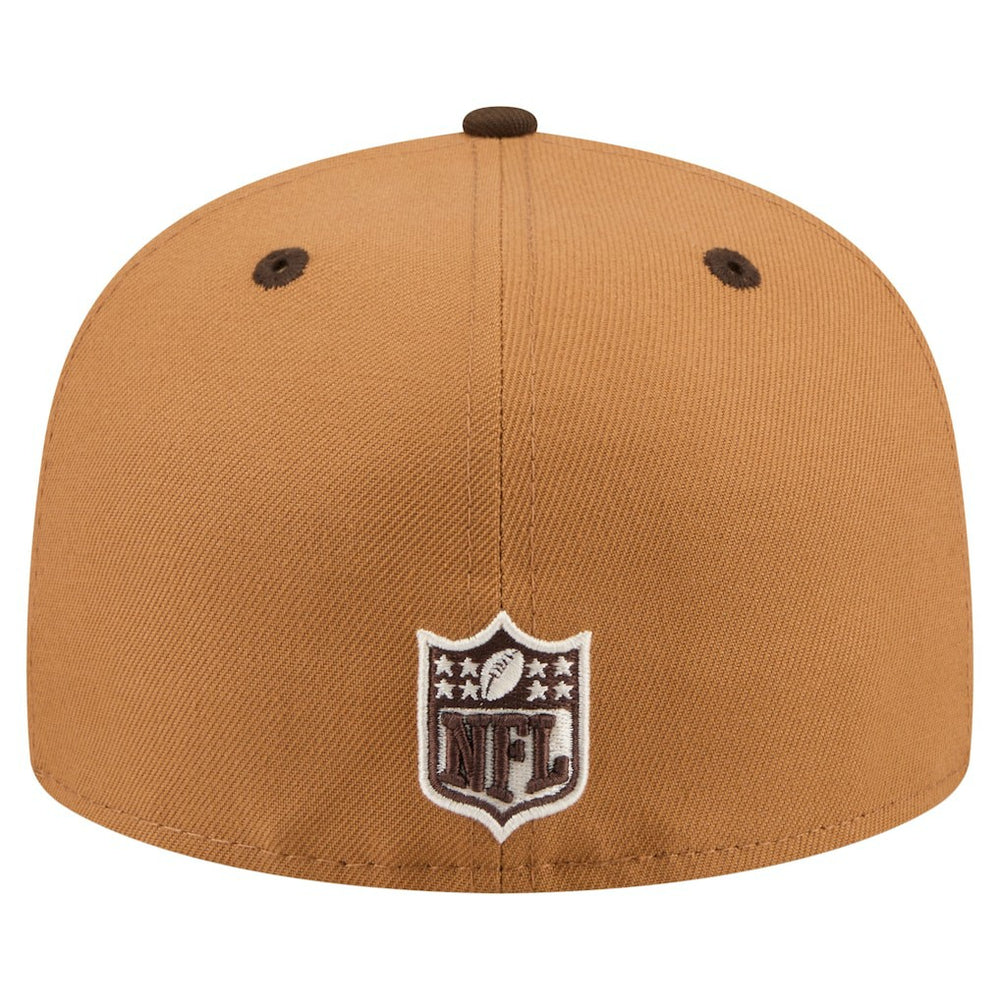 Miami Dolphins New Era Two-Tone Walnut 59FIFTY Fitted Hat Light Brown/Dark Brown