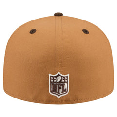 Miami Dolphins New Era Two-Tone Walnut 59FIFTY Fitted Hat Light Brown/Dark Brown