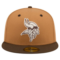 Minnesota Vikings New Era Two-Tone Walnut 59FIFTY Fitted Hat Light Brown/Dark Brown
