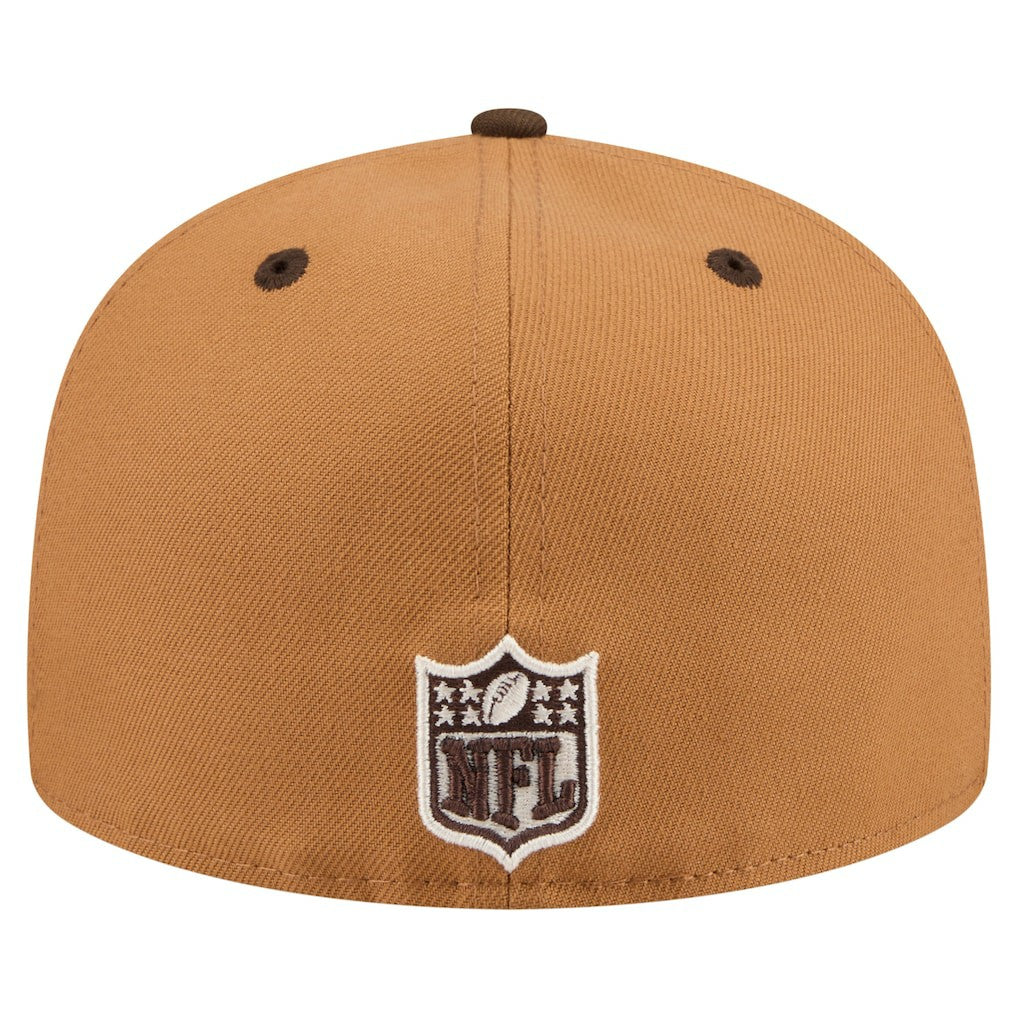 Minnesota Vikings New Era Two-Tone Walnut 59FIFTY Fitted Hat Light Brown/Dark Brown