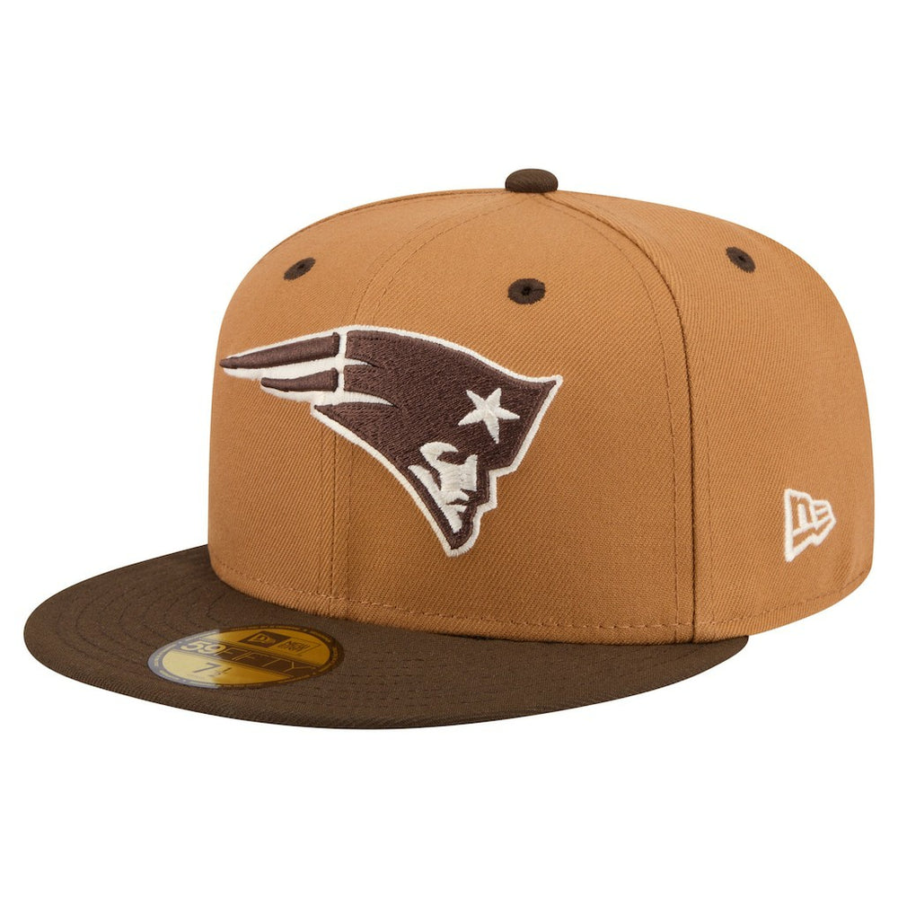 New England Patriots New Era Two-Tone Walnut 59FIFTY Fitted Hat Light Brown/Dark Brown