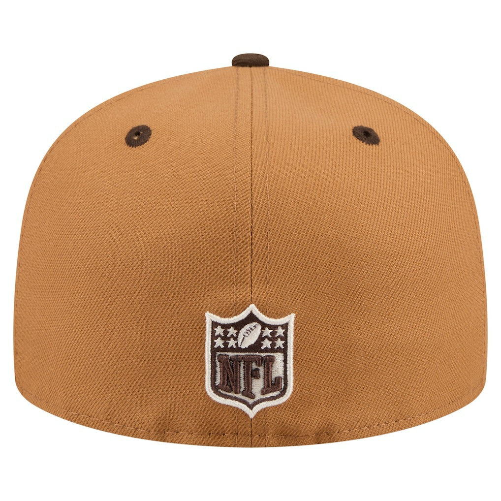 New England Patriots New Era Two-Tone Walnut 59FIFTY Fitted Hat Light Brown/Dark Brown