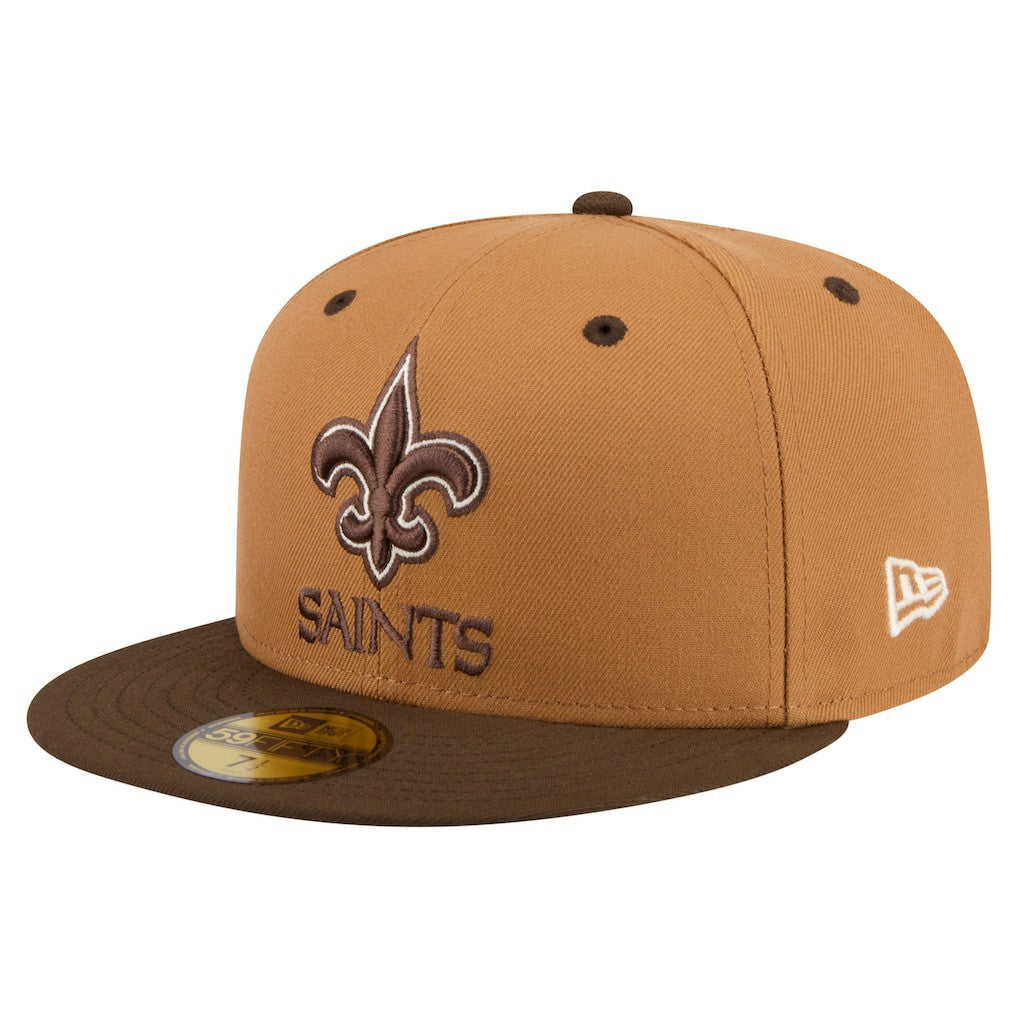 New Orleans Saints New Era Two-Tone Walnut 59FIFTY Fitted Hat Light Brown/Dark Brown