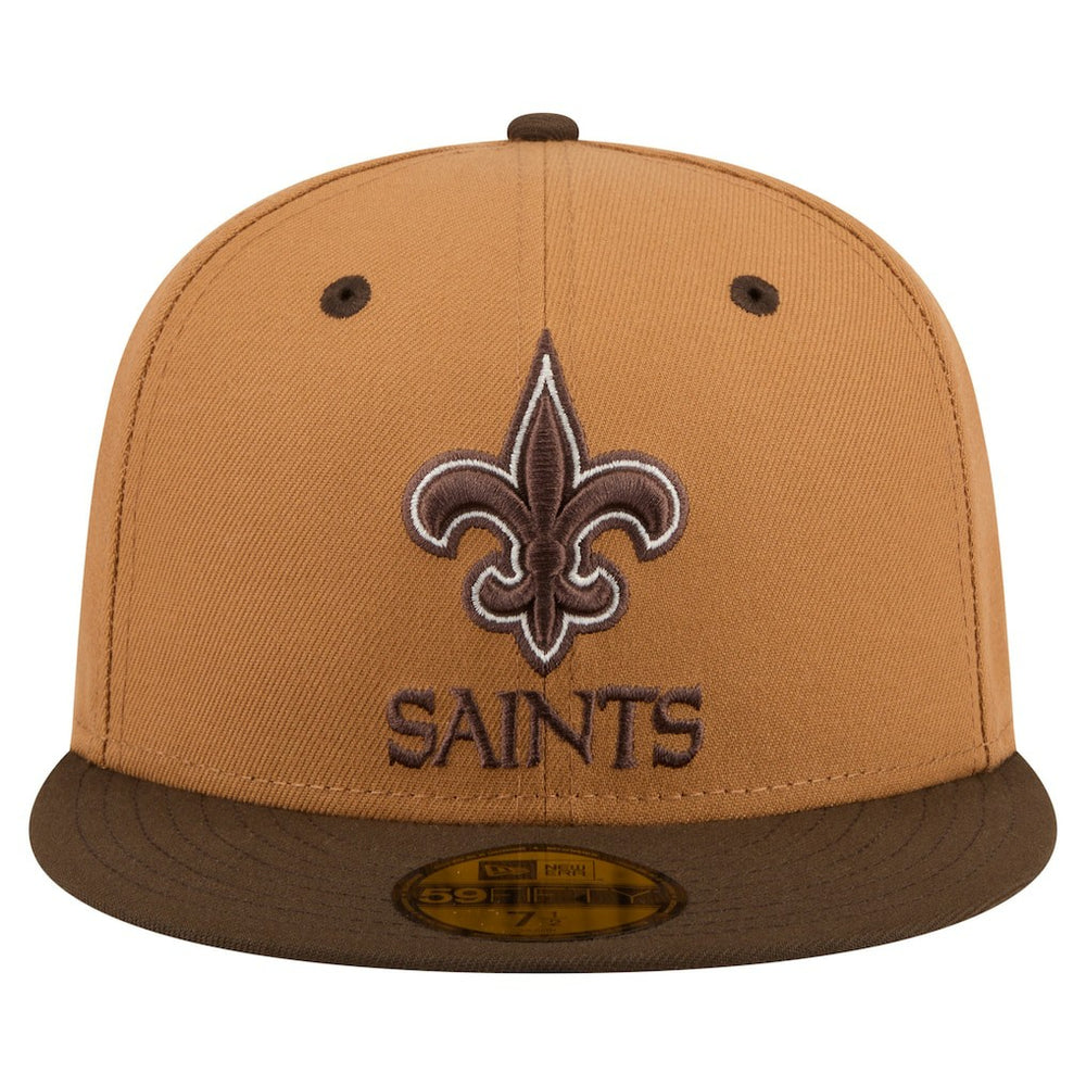 New Orleans Saints New Era Two-Tone Walnut 59FIFTY Fitted Hat Light Brown/Dark Brown