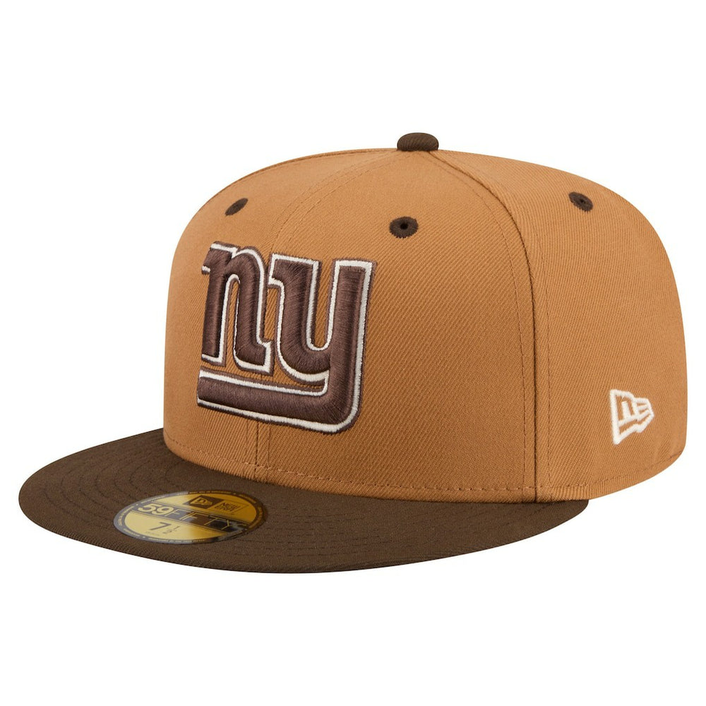 New York Giants New Era Two-Tone Walnut 59FIFTY Fitted Hat Light Brown/Dark Brown