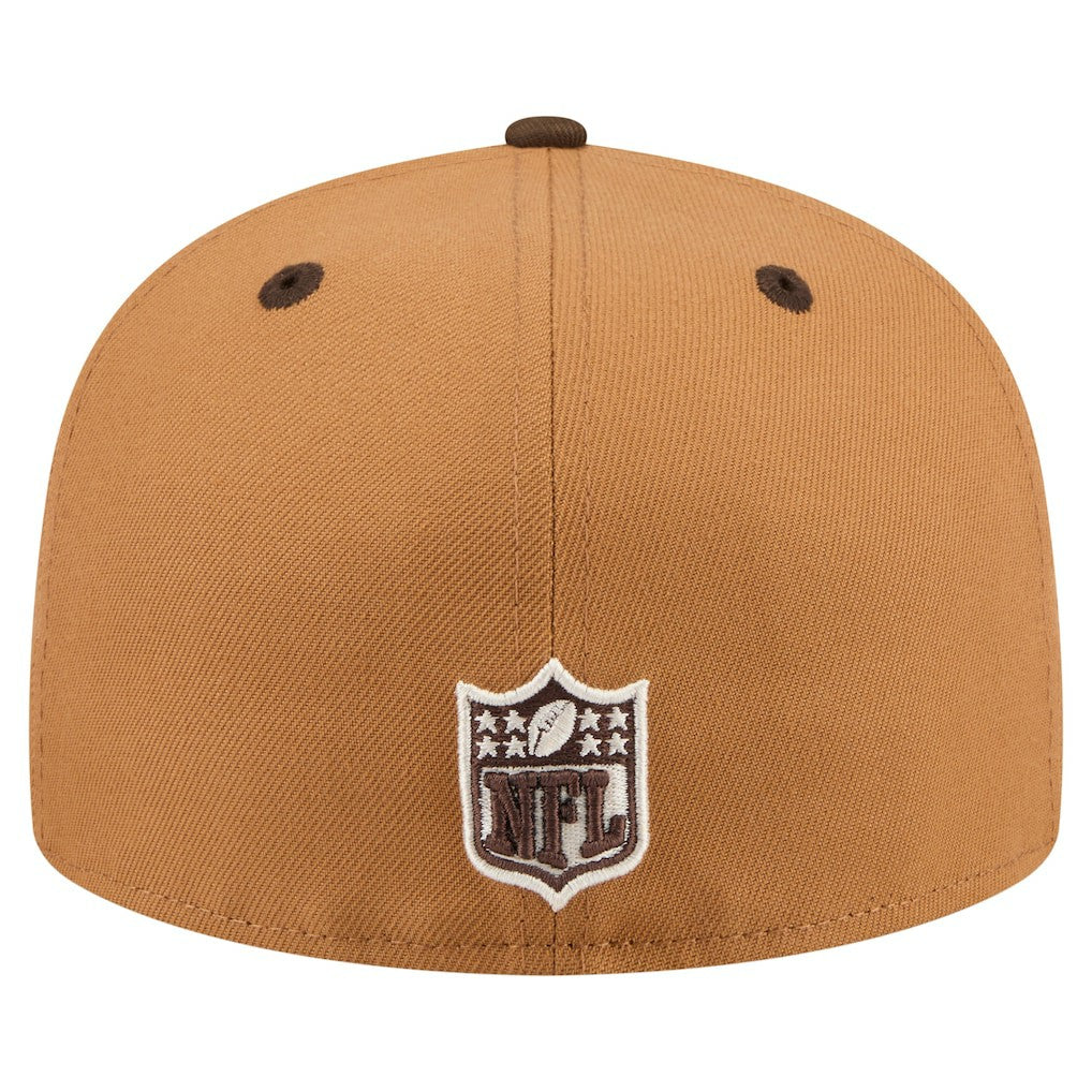 Philadelphia Eagles New Era Two-Tone Walnut 59FIFTY Fitted Hat Light Brown/Dark Brown