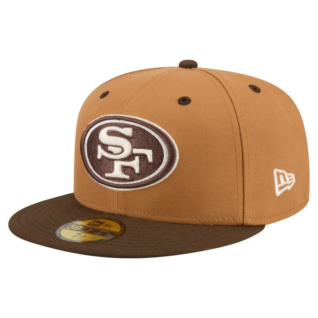 San Francisco 49ers New Era Two-Tone Walnut 59FIFTY Fitted Hat Light Brown/Dark Brown