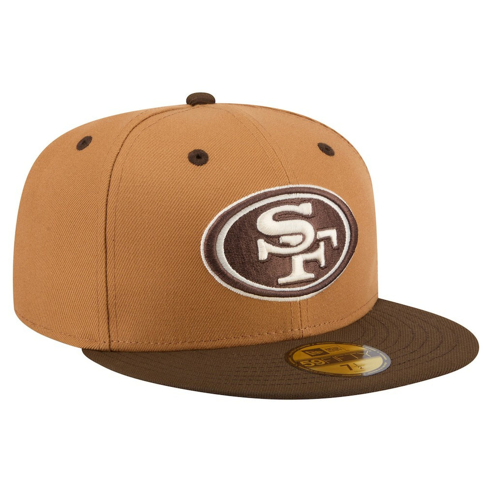 San Francisco 49ers New Era Two-Tone Walnut 59FIFTY Fitted Hat Light Brown/Dark Brown