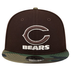 Chicago Bears Adult Burnt Wood Camo 9FIFTY Snapback Hat Dark Brown
