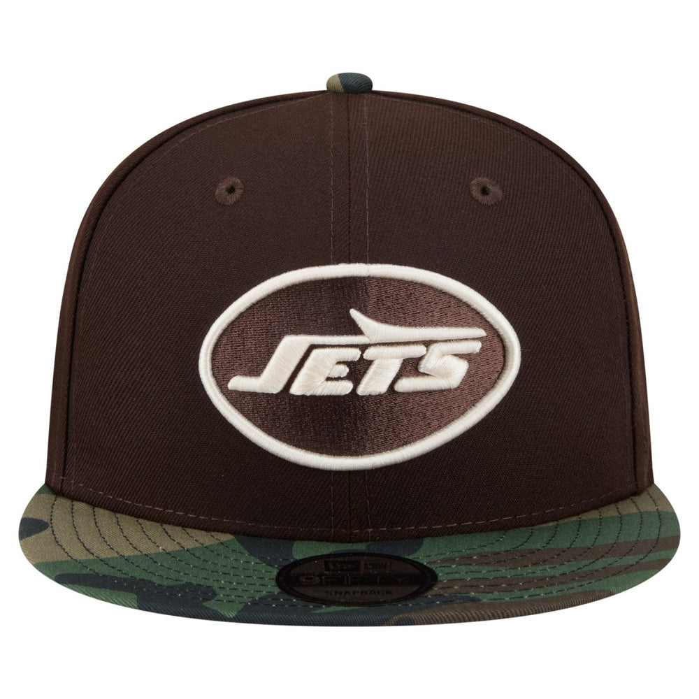 New York Jets Adult Burnt Wood Camo 9FIFTY Snapback Hat Dark Brown